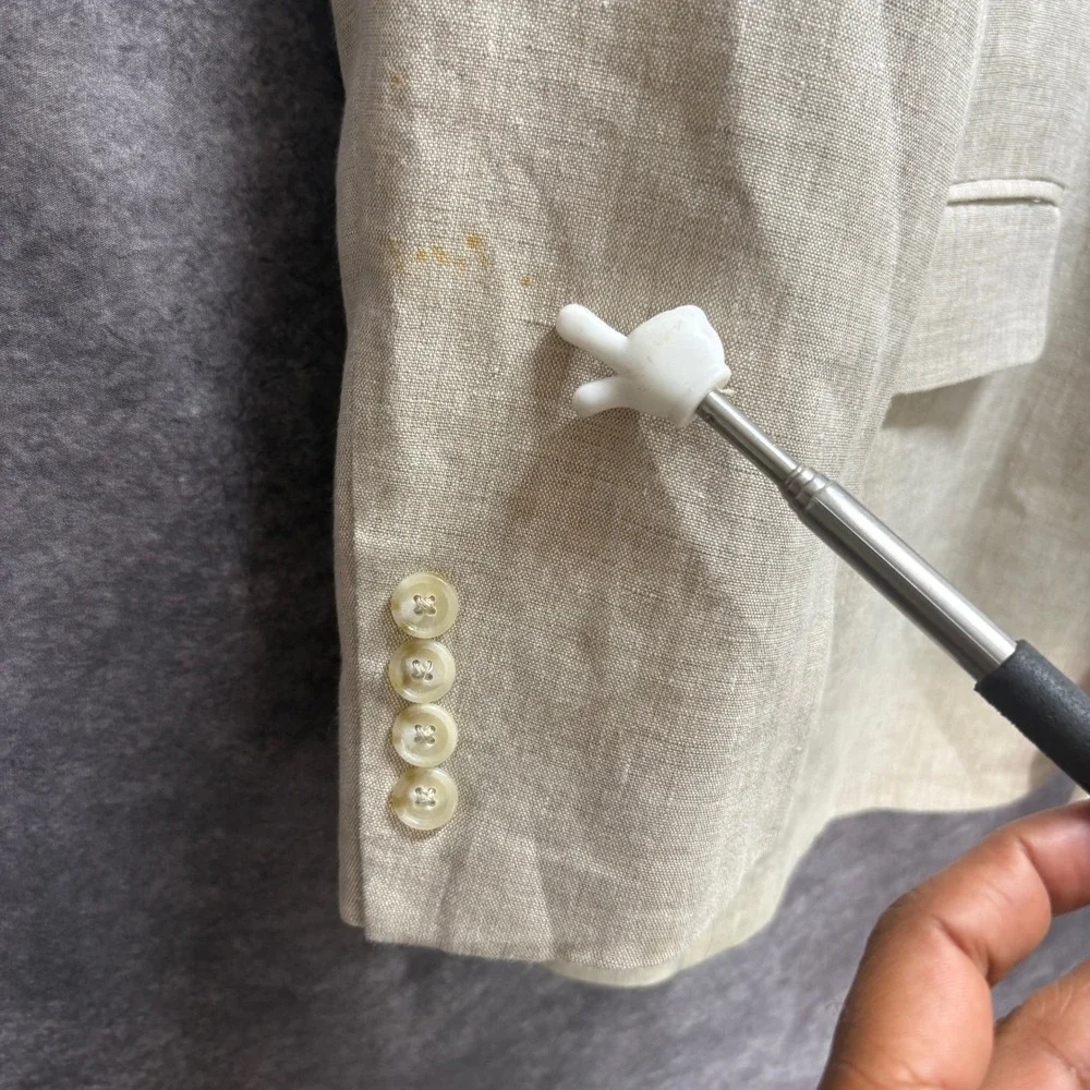 Haspel 100% Linen Beige Sport Coat Blazer Jacket Mens Size 40R Two Button